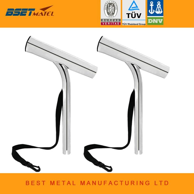 2Pcs Mirror Polished Stainless Steel 316 Outrigger Fishing Rod Pole Holder-Fishing Rods-BSET MATEL FISHING MANUFACTURE Store-Bargain Bait Box