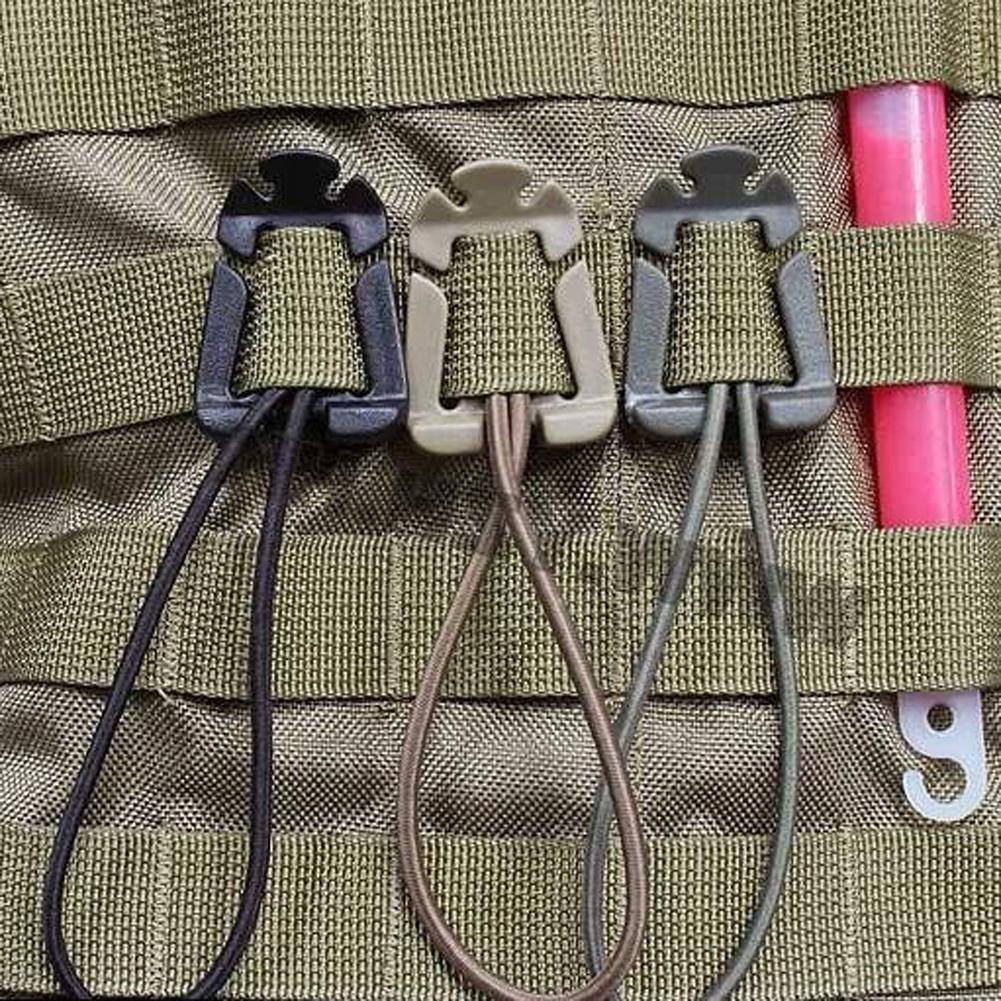 2Pcs Molle Backpack Buckle Clips Outdoor Nylon Camping Bag Hanger Hook Clamp Edc-Under the Stars123-Khaki-Bargain Bait Box