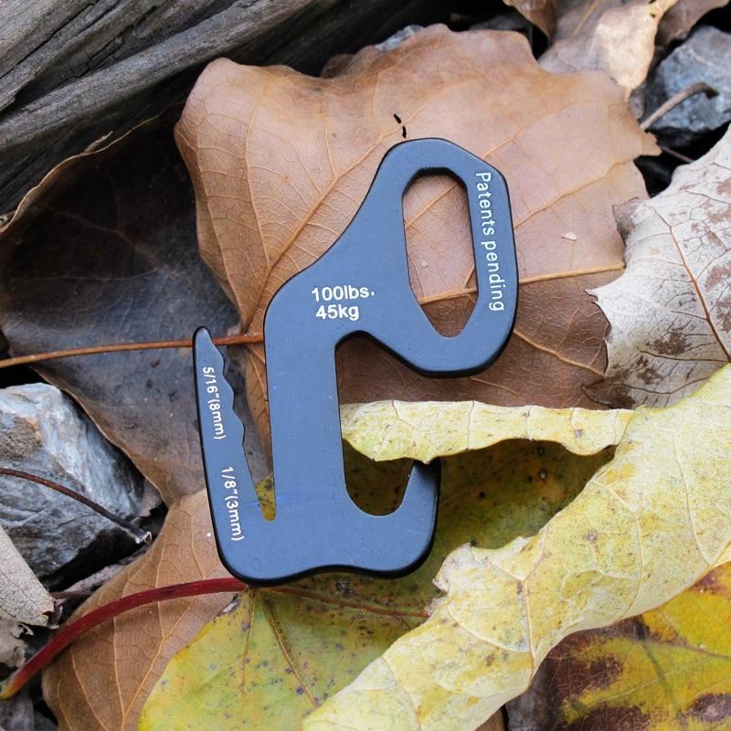 2Pcs Shinetrip Outdoor Camping Tent Hook Aluminum Alloy 9 Shape Buckle Wind Rope-Tent Accessories-YOUGLE store-S Size-Bargain Bait Box