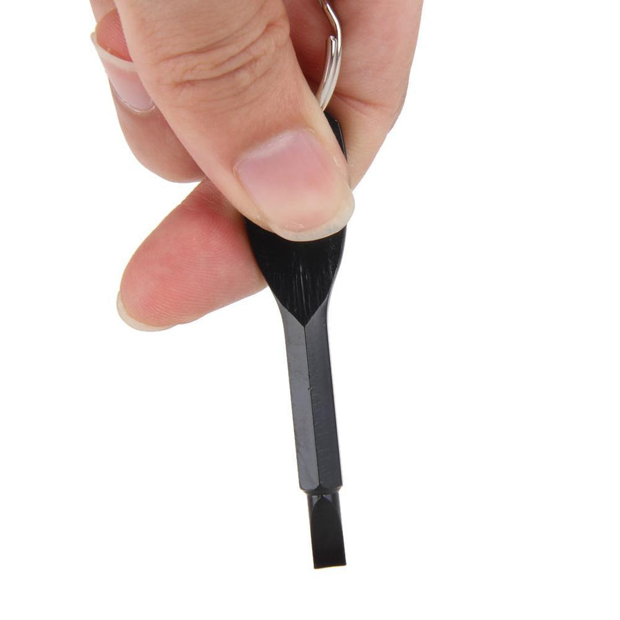 2Pcs Sliver Black Perfect Multitools Key Ring Screwdriver Edc Set Outdoor-Traveling Light123-Silver-Bargain Bait Box