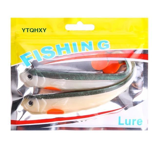 2Pcs/Lot 16G/15Cm Soft Fishing Lure Shad Manual Silicone Bass Minnow-Be a Invincible fishing Store-C-Bargain Bait Box