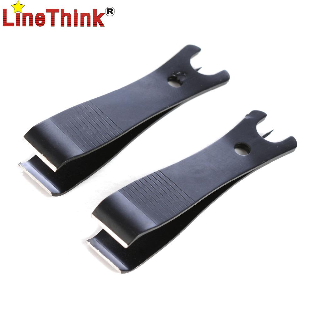 2Pcs/Lot Black Stainless Steel Fishing Line Cutter Line Clipper Fishing Tool-LINETHINK official store-Bargain Bait Box