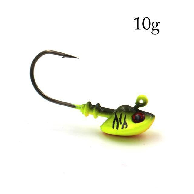 2Pcs/Lot Fish Head Hooks 7/10/14G Lead Head Hook Lure Hook Jig Head Multicolor-MC&LURE Store-10g A-Bargain Bait Box