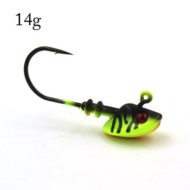 2Pcs/Lot Fish Head Hooks 7/10/14G Lead Head Hook Lure Hook Jig Head Multicolor-MC&LURE Store-14g A-Bargain Bait Box