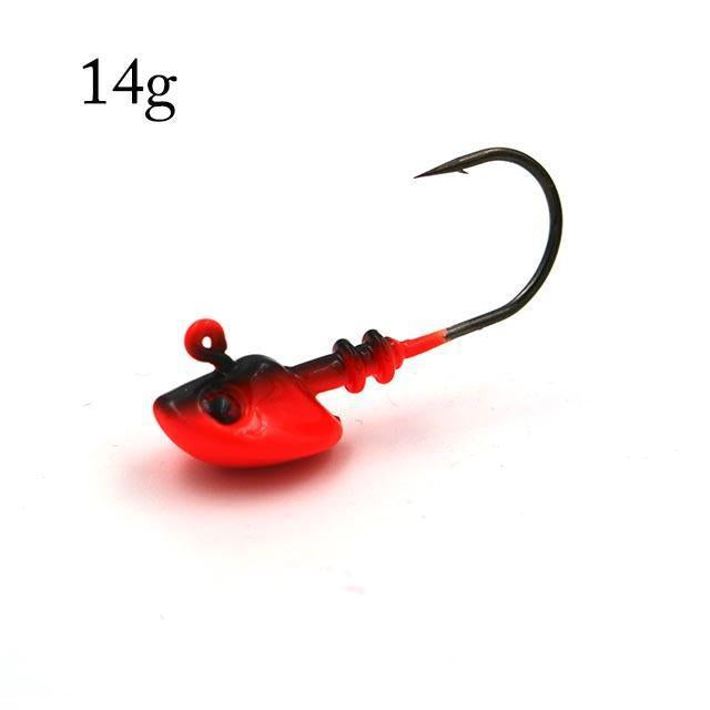 2Pcs/Lot Fish Head Hooks 7/10/14G Lead Head Hook Lure Hook Jig Head Multicolor-MC&LURE Store-14g C-Bargain Bait Box
