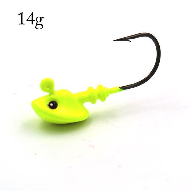 2Pcs/Lot Fish Head Hooks 7/10/14G Lead Head Hook Lure Hook Jig Head Multicolor-MC&LURE Store-14g D-Bargain Bait Box