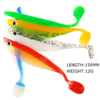 2Pcs/Lot Fishing Lure Pesca Shad Soft Bait 3D Eyes Artificial 15Cm 10G Saltwater-Be a Invincible fishing Store-A-Bargain Bait Box