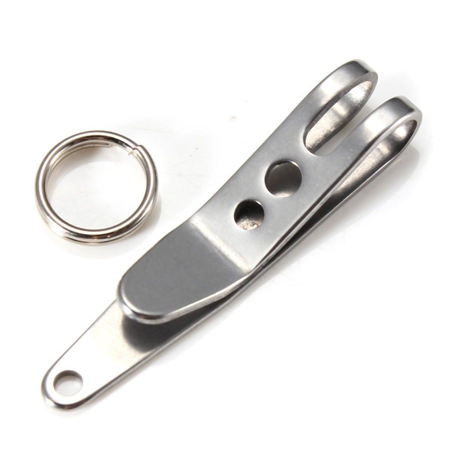 2Pcs/Lot Stainless Steel For Pocket Suspension Clip With Key Ring Carabiner-Camtoa Outdoor Store-Bargain Bait Box