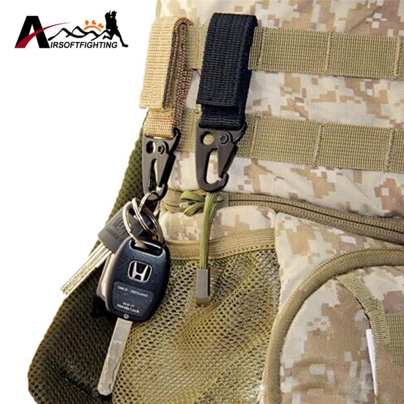 2Pcs/Lot Tactical Nylon Key Hook Webbing Molle Buckle Key Ring Holder Outdoor-Airsoftfighting-Bargain Bait Box