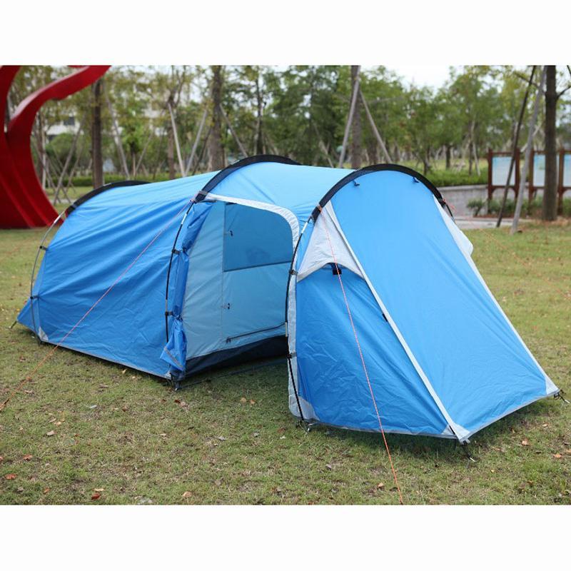 3-4 Person Waterproof Double Layer Tunnel Tent One Bedroom & One Living Room-MBM outdoor Store-Blue-Bargain Bait Box