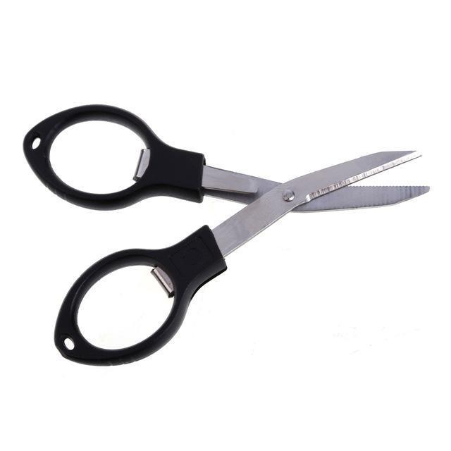 3 Colors Stainless Steel Foldable Fishing Scissors Lure Hook Remover Cutter Carp-Splendidness-Black-Bargain Bait Box