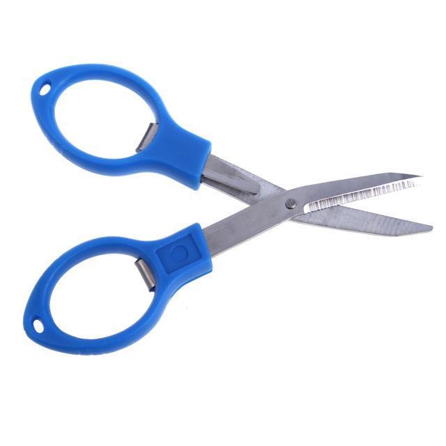3 Colors Stainless Steel Foldable Fishing Scissors Lure Hook Remover Cutter Carp-Splendidness-Blue-Bargain Bait Box