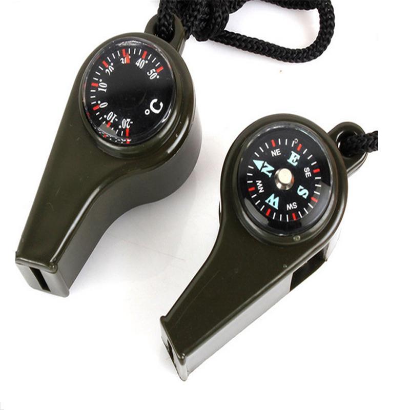3 In1 Camping Hiking Survival Emergency Whistle Compass Thermometer Outdoor-Poerf Store-Bargain Bait Box