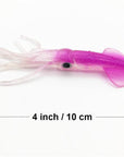 30 Pcs/Set 4 Color Promotion 10Cm/4 Inch Soft Squid Jigs Luminous Brown-Gearlly outdoor store-Pink- 4 inch-Bargain Bait Box