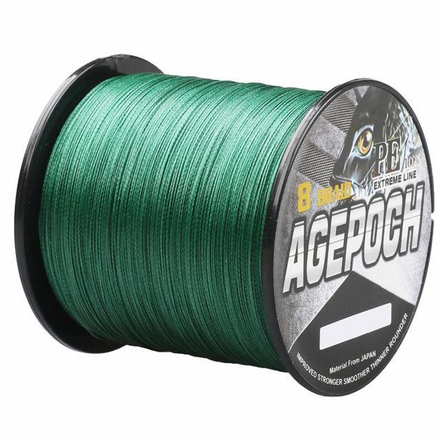 300M 330Yards 8 Strands Multifilament Pe Braided Fishing Line Fishing Wire 6Lb-AGEPOCH Fishing Tackle Co., Ltd.-Green-0.6-Bargain Bait Box
