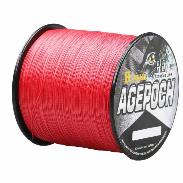 300M 330Yards 8 Strands Multifilament Pe Braided Fishing Line Fishing Wire 6Lb-AGEPOCH Fishing Tackle Co., Ltd.-Red-0.6-Bargain Bait Box