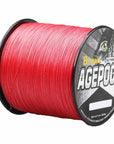 300M 330Yards 8 Strands Multifilament Pe Braided Fishing Line Fishing Wire 6Lb-AGEPOCH Fishing Tackle Co., Ltd.-Red-0.6-Bargain Bait Box