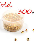 300Pcs 3Mm Hollow Plastic Beads For Fly Tying Nymph Scud Belly Eyes / Spinner-Fishing Beads-Bargain Bait Box-300pcs Gold-Bargain Bait Box