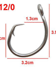 30Pcs 39960 Stainless Steel Fishing Hooks White Thick Tuna Circle Hook Size-Circle Hooks-Bargain Bait Box-12 0-Bargain Bait Box