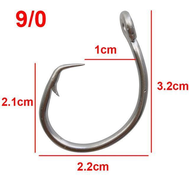 30Pcs 39960 Stainless Steel Fishing Hooks White Thick Tuna Circle Hook –  Bargain Bait Box