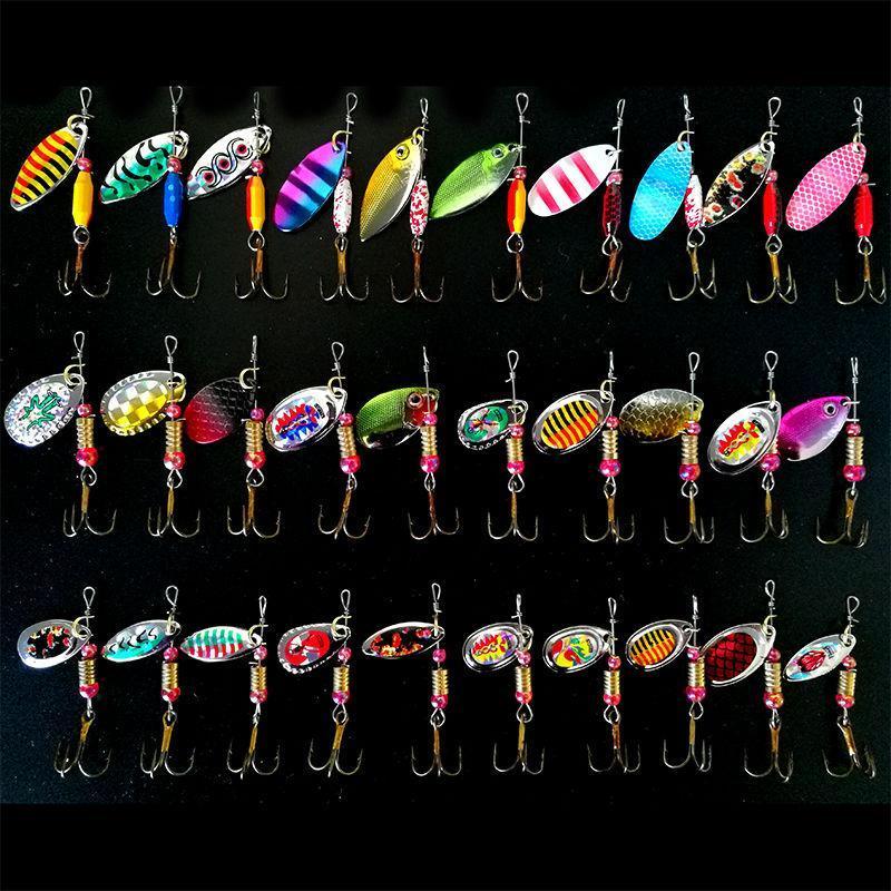 30Pcs/Lot Spinners /Size/Weight Metal Spoon Lures Hard Tackle Metal Lure-Inline Spinners-Bargain Bait Box-Bargain Bait Box