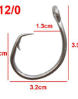 30Pcs 39960 Stainless Steel Fishing Hooks White Thick Tuna Circle Bait Fishing-shaddock fishing Official Store-12 0-Bargain Bait Box