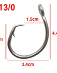 30Pcs 39960 Stainless Steel Fishing Hooks White Thick Tuna Circle Bait Fishing-shaddock fishing Official Store-13 0-Bargain Bait Box