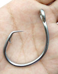 30Pcs 39960 Stainless Steel Fishing Hooks White Thick Tuna Circle Bait Fishing-shaddock fishing Official Store-8 0-Bargain Bait Box