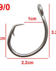 30Pcs 39960 Stainless Steel Fishing Hooks White Thick Tuna Circle Bait Fishing-shaddock fishing Official Store-9 0-Bargain Bait Box