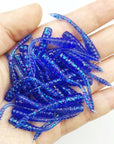 30Pcs 4.5Cm 0.43G Long Tail Pesca Aritifical Maggot Grub Silicone Soft Lure-FishingWei Store-Blue-Bargain Bait Box