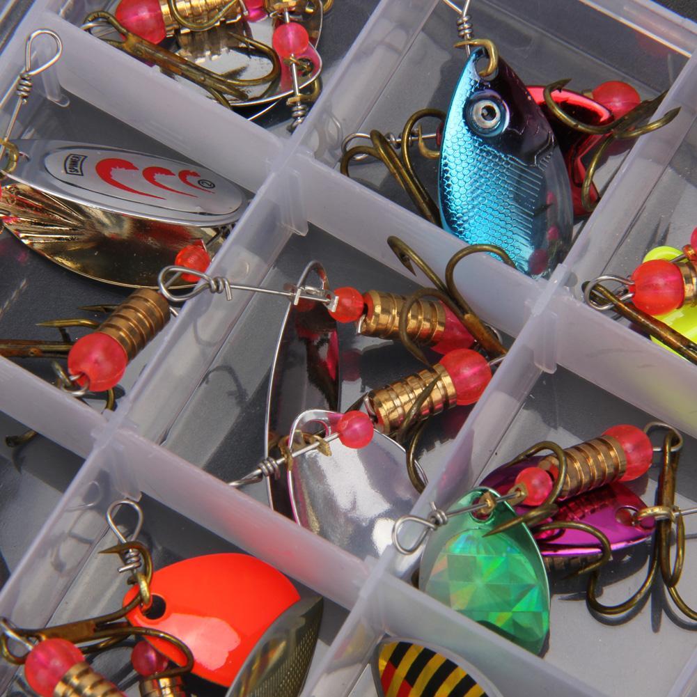30Pcs Artificial Trout Spoon Fishing Lures Spinner Baits Box Bass Tackles Set-Bluenight Outdoors Store-Bargain Bait Box