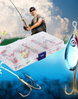 30Pcs Assorted Fishing Lures Metal Fishing Baits Bass Spinner Baits With Sharp-gigibaobao-Bargain Bait Box