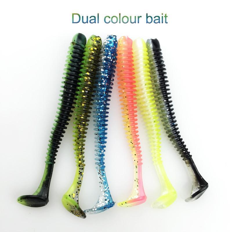 30Pcs Hot Sale Lure Spiral T Fish Soft Bait Softbaits Artificial Baits Weest-Dreamer Zhou'store-color A-Bargain Bait Box