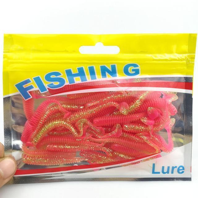 30Pcs Hot Sale Lure Spiral T Fish Soft Bait Softbaits Artificial Baits Weest-Dreamer Zhou'store-color D-Bargain Bait Box