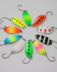 3.2Cm 2.5G Colorful Trout Lure Fishing Spoon Bait 10Pcs/Lot Single Hook Metal-E-F fishing tackle-single hook-Bargain Bait Box