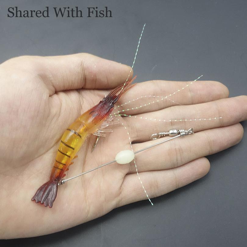 3Pcs/Lot Shrimp Soft 9Cm/6G Fishing Bait With Glow Hook Swivels Para Sabiki Rigs-Sabiki Rigs-Bargain Bait Box-Bargain Bait Box