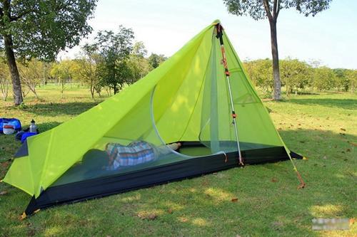 3F Ul Gear 1 Man Ultralight Camping Tent Nylon Silicone 5000Mm Rodless 3-AliExpressOutdoor Store-Green-Bargain Bait Box