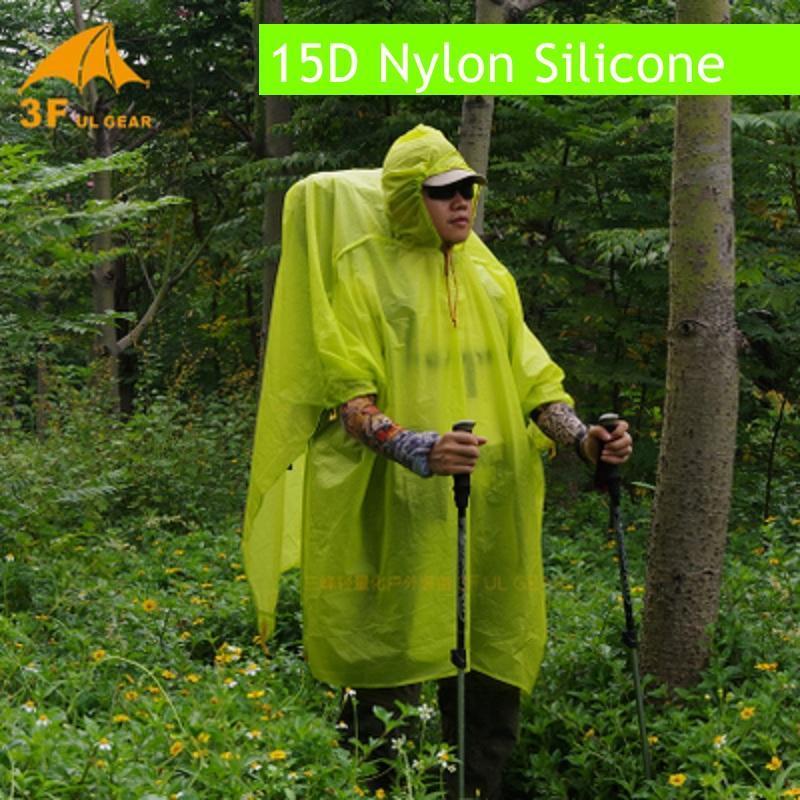 3F Ul Single Person Ultralight Hiking Cycling Raincoat Outdoor Awning Camping-YUKI SHOP-Green 15D Silicone-Bargain Bait Box