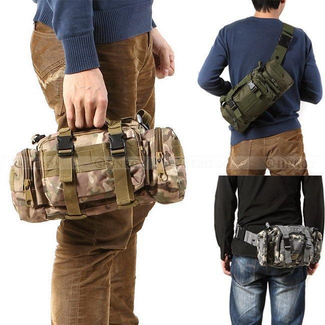 3P Tactical Waist Pack Hiking Ride Waist Pack Chest Pack Shoulder Bag Outdoor-EnjoyOutdoor Store-Black-Bargain Bait Box
