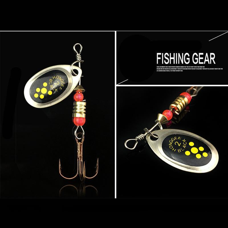 3Pcs/ Hooks Spinner Spoon Lures Rotating 6Cm 2.5G Fishing Lure Metal Sequins-WDAIREN Fishing Store-Bargain Bait Box