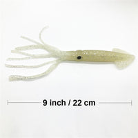 3Pcs/Set 22Cm/9Inch Length Brown/Luminous Sea Fishing Soft Big Squid Octopus-Gearlly outdoor store-luminous-Bargain Bait Box