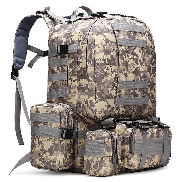 4 In 1 50L Molle Tactical Military Backpack, 600D Nylon Camping Hiking Backpack,-VEQKING Joy Store-ACU-Bargain Bait Box
