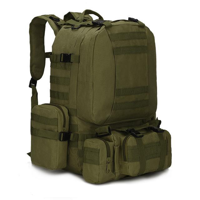 4 In 1 50L Molle Tactical Military Backpack, 600D Nylon Camping Hiking Backpack,-VEQKING Joy Store-Army green-Bargain Bait Box