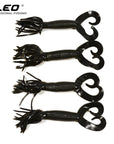 4 Pcs/Bag 11Cm 7.5G Twin Tail Black Worm Lures Soft Silicone Rubber Bait Carp-leo Official Store-Bargain Bait Box