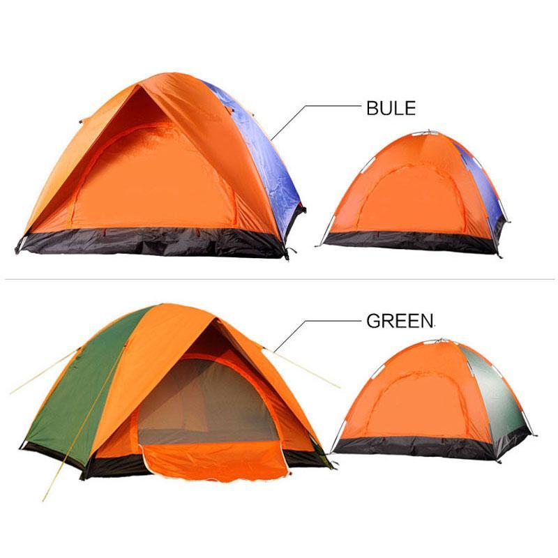 4 Person Windproof Waterproof Anti Uv Double Layer Tent Double Door Tent-Fitness Friends Store-Blue-Bargain Bait Box