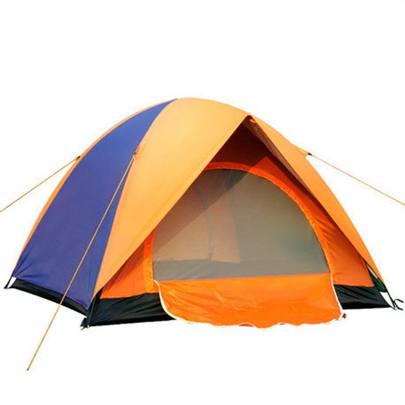 4 Person Windproof Waterproof Anti Uv Double Layer Tent Double Door Tent-Fitness Friends Store-Blue-Bargain Bait Box