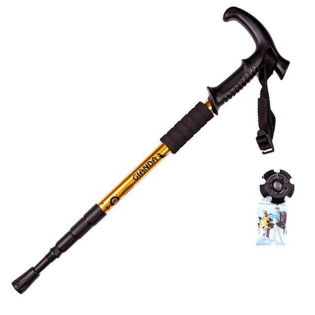 4-Section Adjustable Walking Stick For Hiking Walking Trekking Trail Sticks Pole-simitter01-Gold-Bargain Bait Box