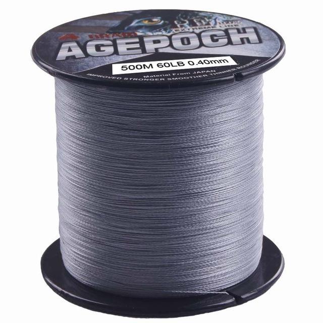4 Strands 500M Braided Fishing Line 6-100Lb 13 Colors Available Multifilament-AGEPOCH Fishing Tackle Co., Ltd.-Dark Grey-0.6-Bargain Bait Box