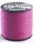 4 Strands 500M Braided Fishing Line 6-100Lb 13 Colors Available Multifilament-AGEPOCH Fishing Tackle Co., Ltd.-Pink-0.6-Bargain Bait Box