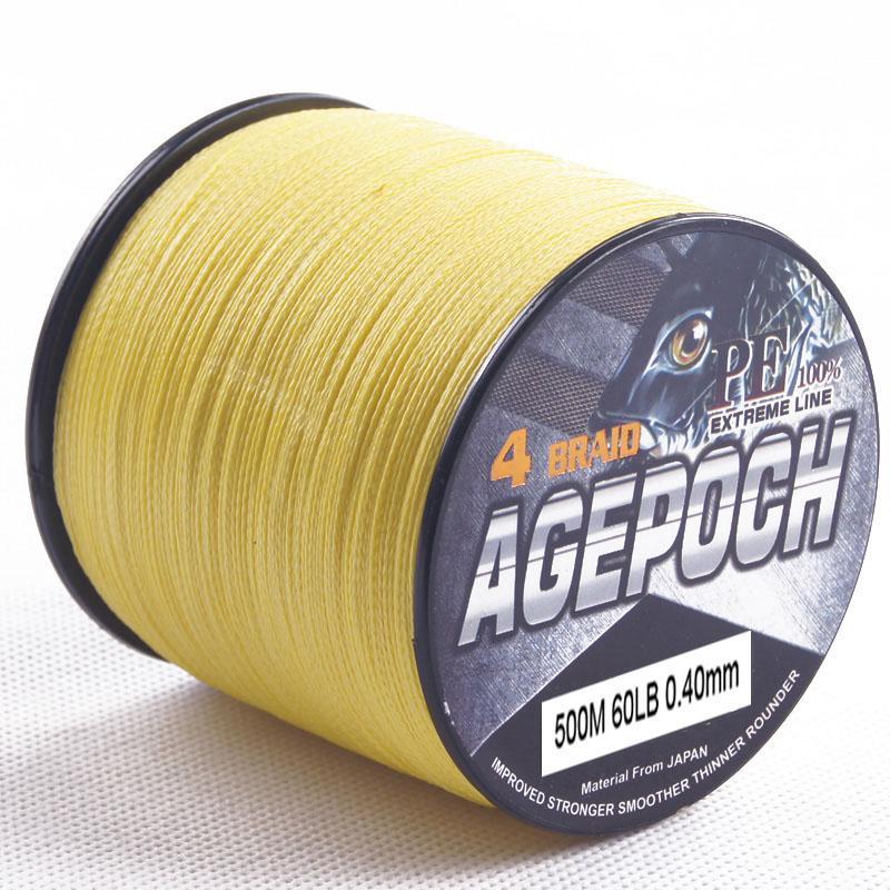 4 Strands 500M Braided Fishing Line 6-100Lb 13 Colors Available Multifilament-AGEPOCH Fishing Tackle Co., Ltd.-White-0.6-Bargain Bait Box
